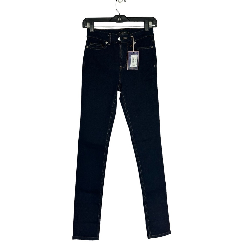 Ted Baker Classic Skinny Dark Wash Jeans Star Printed Cuff - Picture 7 of 13